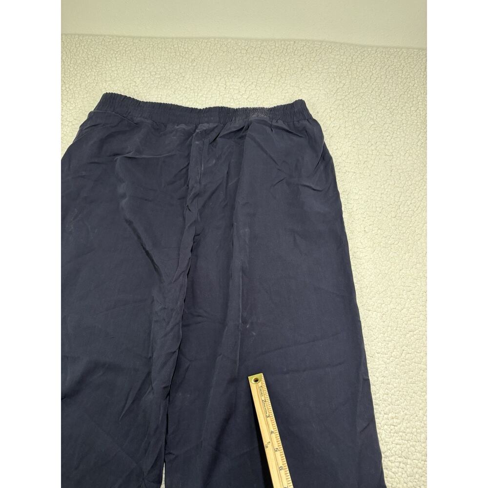 Saint + Sofia Womens 16 Adaline Wide Leg Pants Navy Pull On Elastic Waist Luxury - Picture 10 of 12